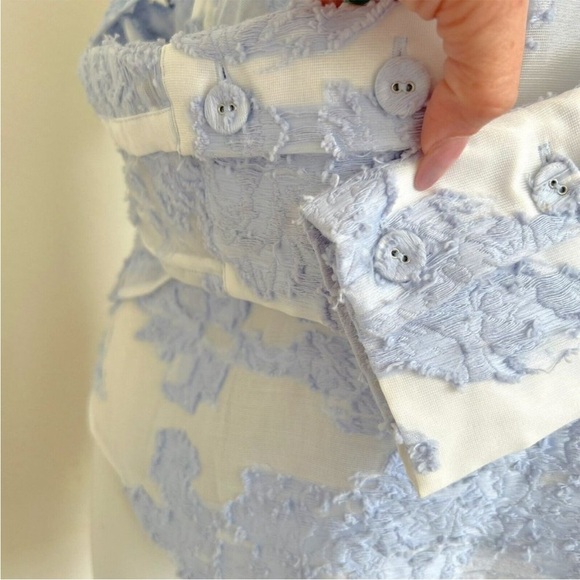 Self-Portrait Blue Ruffled One-Shoulder Blouse - Picture 10 of 15